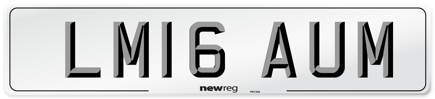 LM16 AUM Number Plate from New Reg